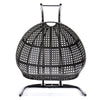 LeisureMod Wicker Hanging Double Egg Swing Chair  EKDCH-57BU