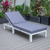 Chelsea Modern Outdoor White Chaise Lounge Chair With Cushions - LeisureMod