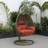 Beige Wicker Hanging Egg Swing Chair - LeisureMod
