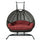 LeisureMod Wicker Hanging Double Egg Swing Chair  EKDCH-57DR