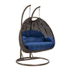 Mendoza Dark Brown Wicker Hanging 2 person Egg Swing Chair - LeisureMod