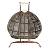 LeisureMod Wicker Hanging Double Egg Swing Chair  EKDBG-57BU