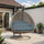 Beige Wicker Hanging 2 person Egg Swing Chair - LeisureMod