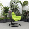 Charcoal Wicker Hanging Egg Swing Chair - LeisureMod