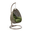 Beige Wicker Hanging Egg Swing Chair - LeisureMod