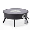 Walbrooke Outdoor Patio Aluminum Round Fire Pit Side Table with Lid - LeisureMod