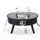 Aluminum Round Slats Design Fire Pit Side Table with Lid - LeisureMod