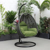 Charcoal Wicker Hanging Egg Swing Chair - LeisureMod