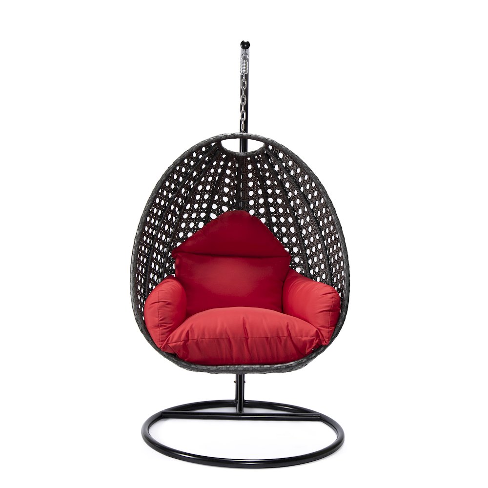 Charcoal Wicker Hanging Egg Swing Chair - LeisureMod