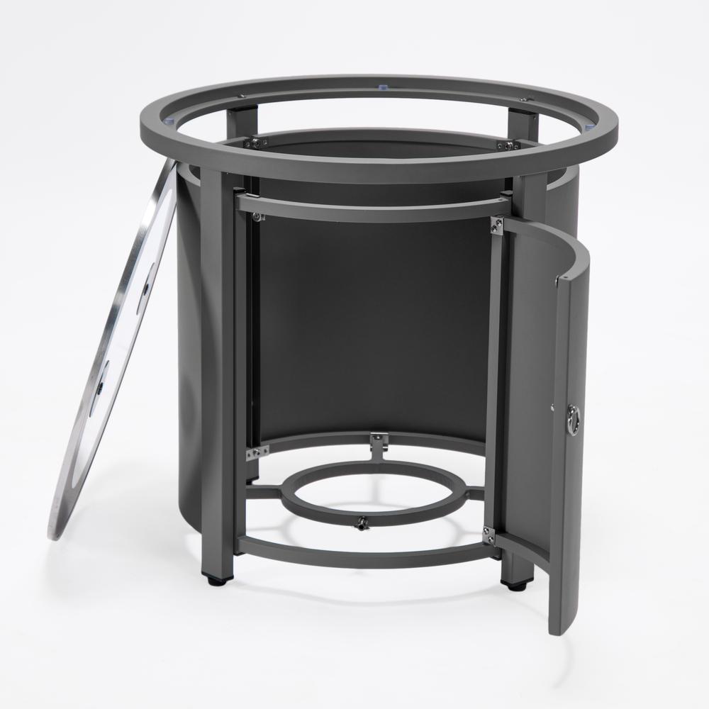 Walbrooke Grey Patio Round Tank Holder - LeisureMod