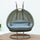 Beige Wicker Hanging 2 person Egg Swing Chair - LeisureMod