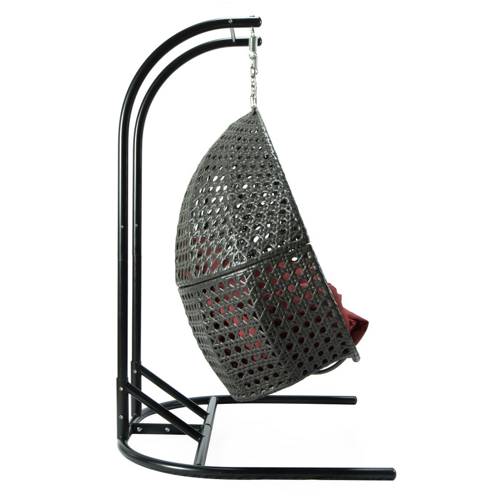 LeisureMod Wicker Hanging Double Egg Swing Chair  EKDCH-57DR