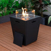 Chelsea Aluminum Patio Modern Propane Fire Pit Side Table - LeisureMod