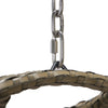 Beige Wicker Hanging Egg Swing Chair - LeisureMod