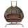 LeisureMod Wicker Hanging Double Egg Swing Chair, Dark Brown