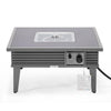 Aluminum Square Slats Design Fire Pit Side Table with Lid - LeisureMod