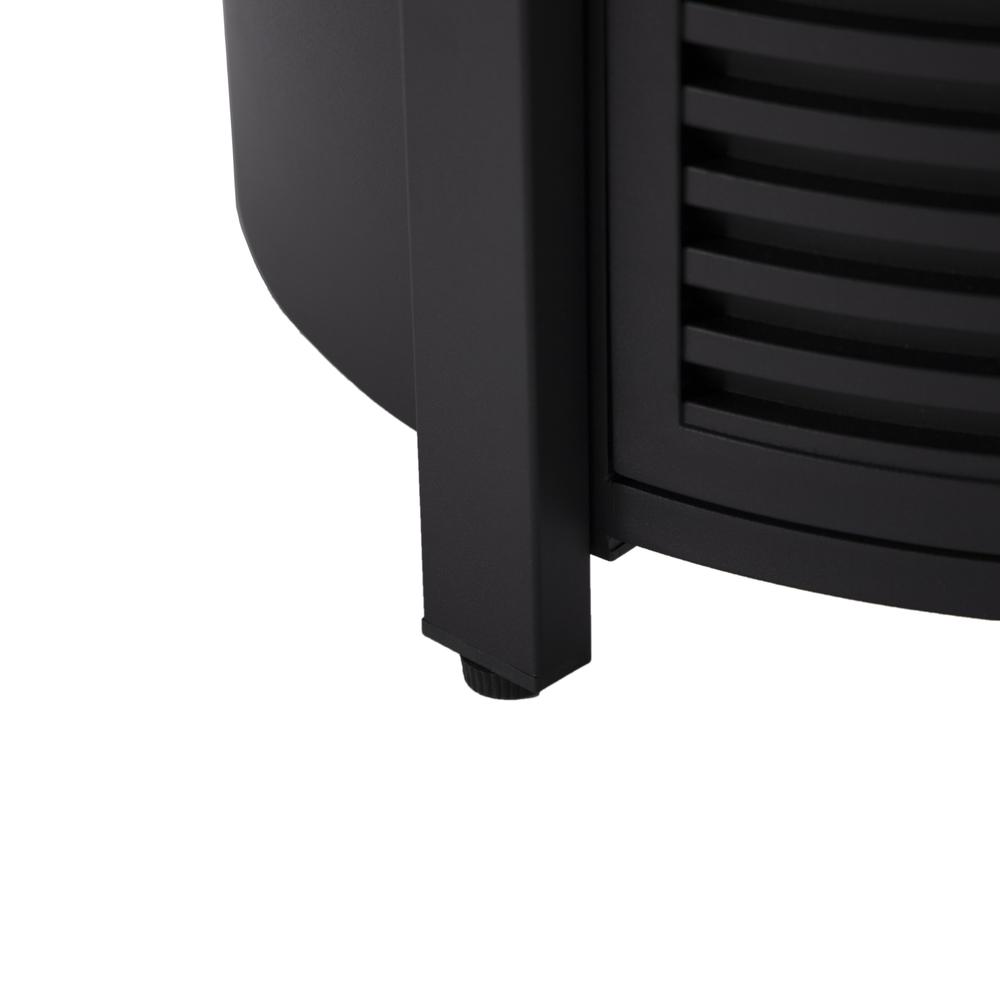 Walbrooke Black Patio Round Tank Holder with Slats Design - LeisureMod