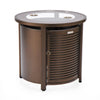 Walbrooke Brown Patio Round Tank Holder with Slats Design - LeisureMod