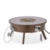 Walbrooke Outdoor Patio Aluminum Round Fire Pit Side Table with Lid - LeisureMod