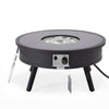 Walbrooke Outdoor Patio Aluminum Round Fire Pit Side Table with Lid - LeisureMod