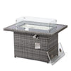 Mace Wicker Patio Modern Propane Fire Pit Table - LeisureMod