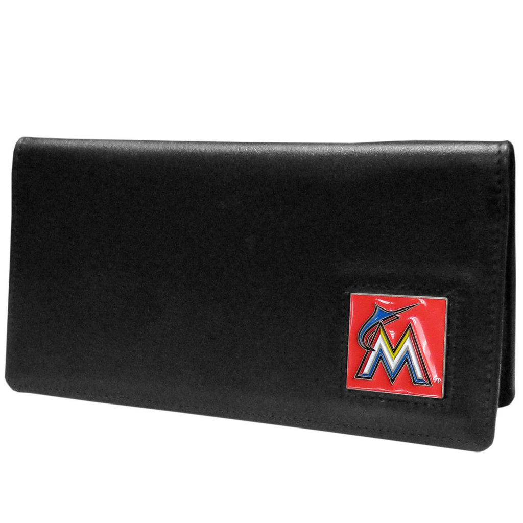 Miami Marlins Checkbook Cover Leather CO - Siskiyou