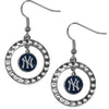 New York Yankees Earrings Hoop Rhinestone CO - Siskiyou