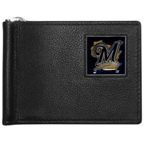 Milwaukee Brewers Wallet Leather Billfold Clip Wallet - Siskiyou