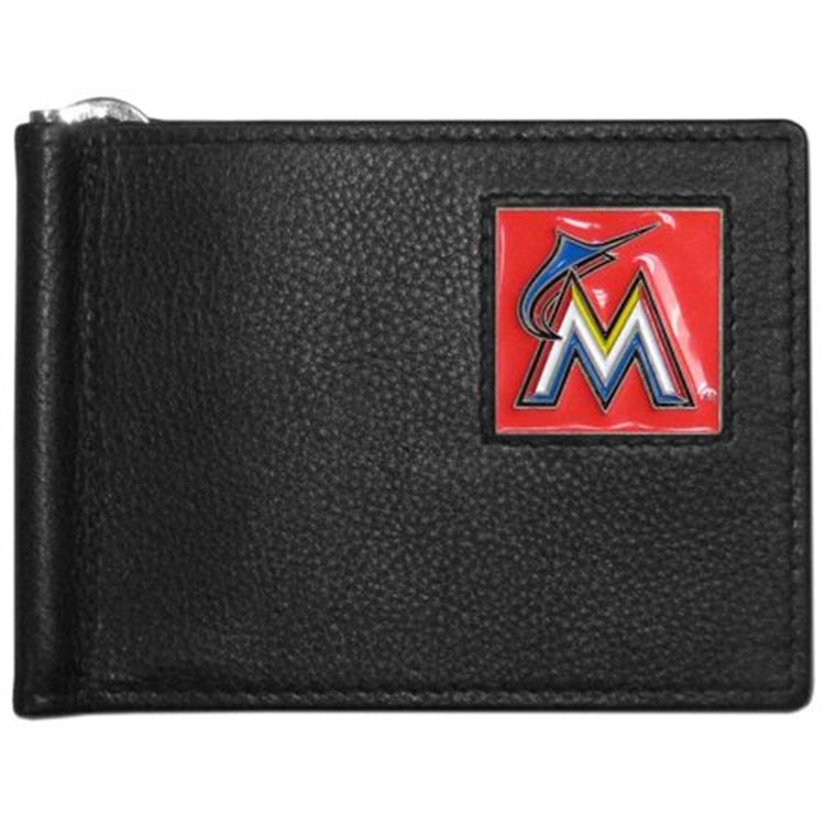 Miami Marlins Wallet Leather Billfold Clip Wallet - Siskiyou