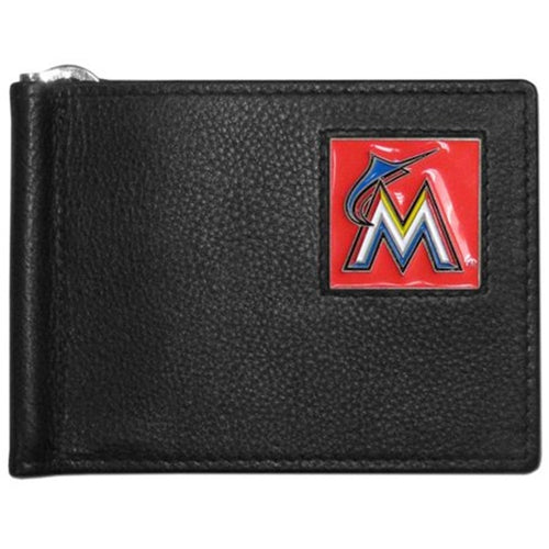 Miami Marlins Wallet Leather Billfold Clip Wallet - Siskiyou