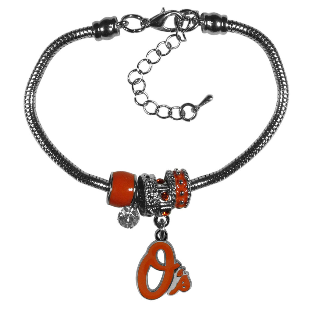 Baltimore Orioles Bracelet Euro Bead Style CO - Siskiyou