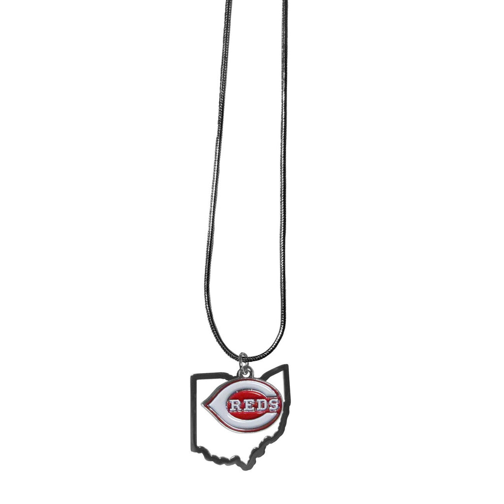Cincinnati Reds Necklace Chain with State Shape Charm CO - Siskiyou