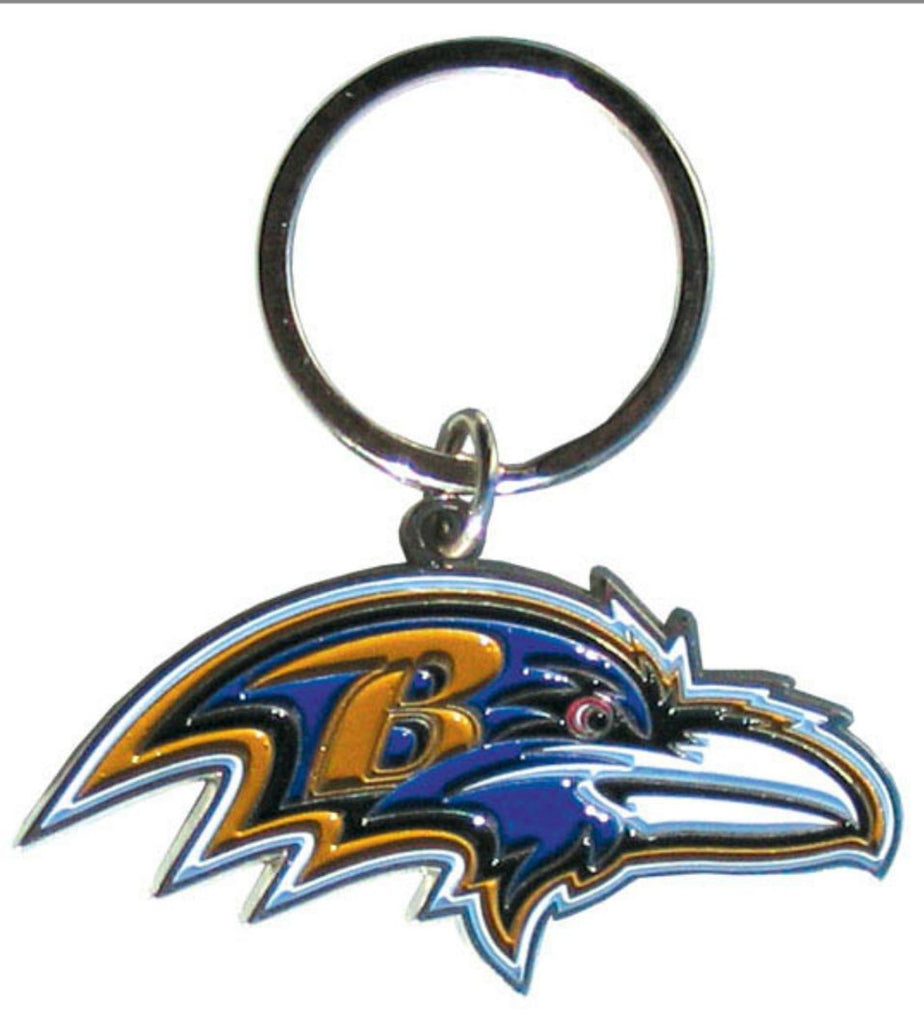 Baltimore Ravens Chrome Logo Cut Keychain - Siskiyou