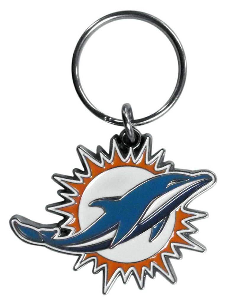 Miami Dolphins Chrome Logo Cut Keychain - Siskiyou