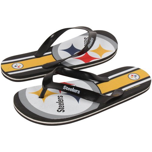 Pittsburgh Steelers Flip Flop - Youth Unisex Big Logo (1 Pair) - M -