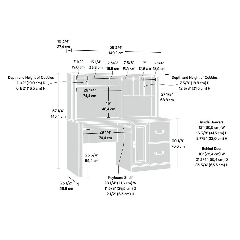 Orchard Hills Comp Desk W/Hutch Co A2 - Sauder