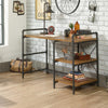 Iron City Desk, Checked Oak - Sauder