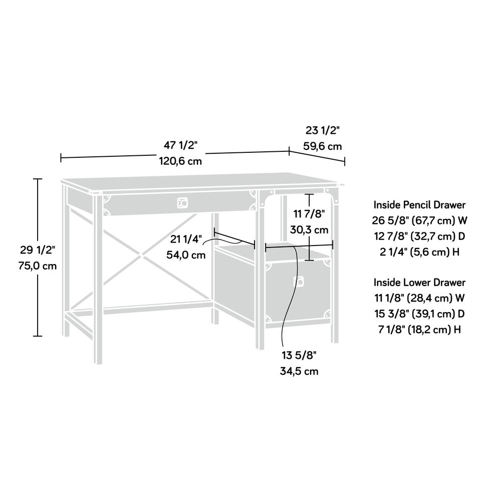 Steel River Desk, Carbon Oak - Sauder