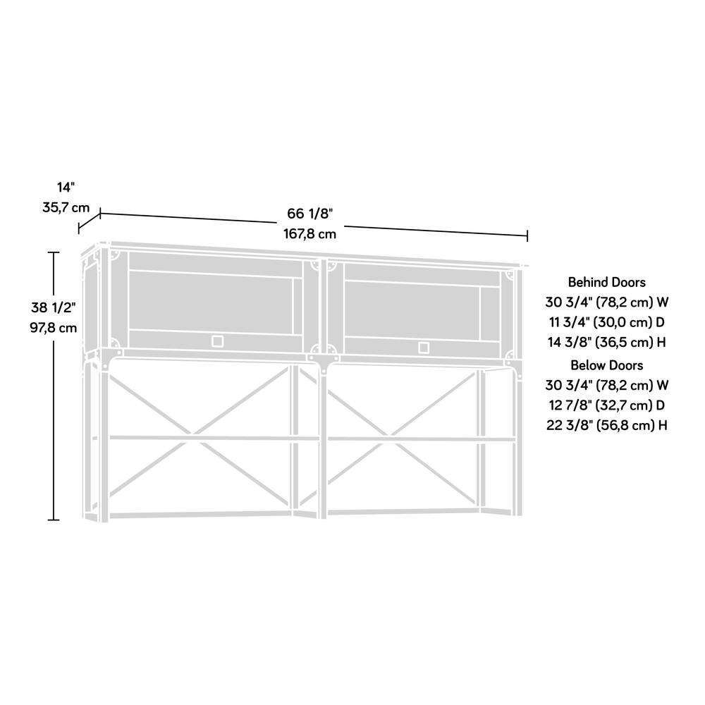 Steel River Large Hutch  Carbon Oak - Sauder