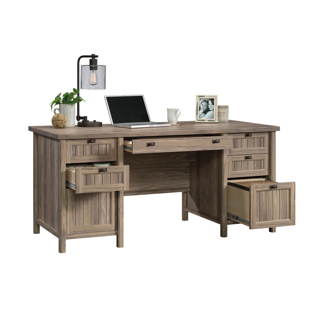 Costa Executive Desk  Washed Walnut - Sauder