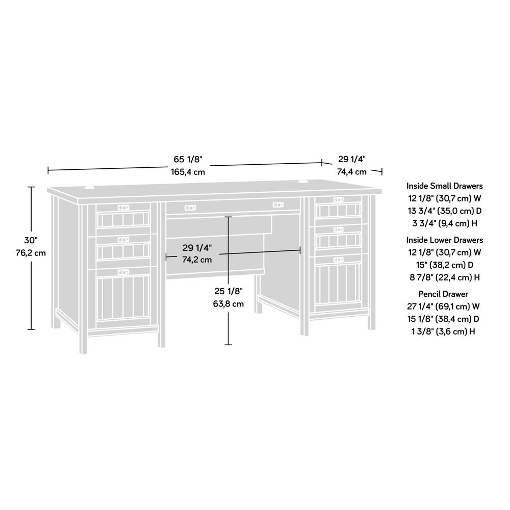 Costa Executive Desk  Washed Walnut - Sauder