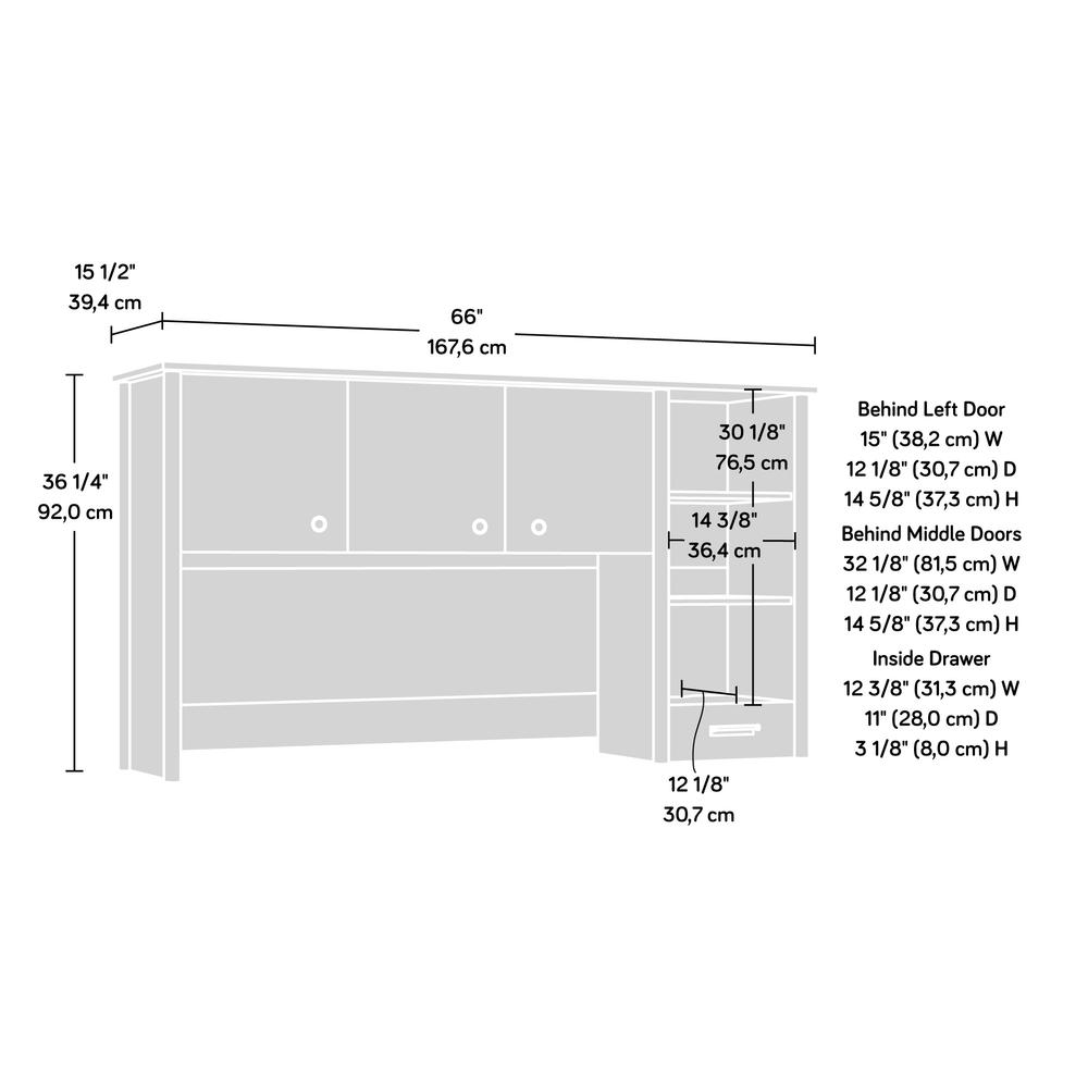 Whitaker Point 66'' Large Hutch  Natural Maple - Sauder