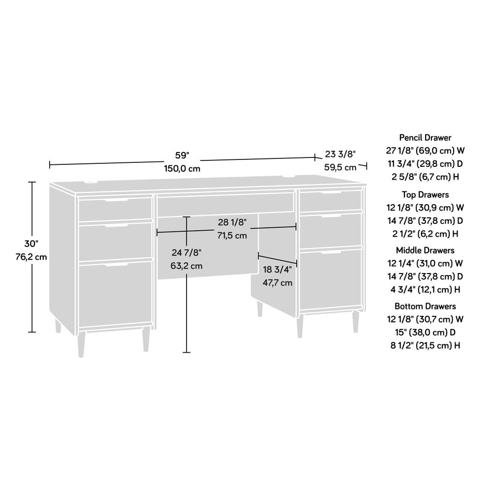 Clifford Place Executive Desk  Jet Acacia - Sauder