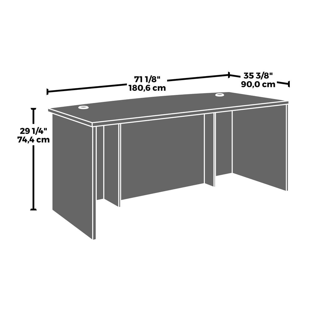 Affirm 72'' Bow Desk 2drwr Peds Ste  Classic Cherry - Sauder