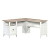 August Hill  L-Desk Wh Base W/ Loa Top - Sauder