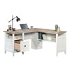 August Hill  L-Desk Wh Base W/ Loa Top - Sauder