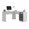 Vista Key L-Desk Pearl Wh/Misted Elm - Sauder