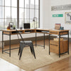 Iron City L Desk Checked Oak - Sauder