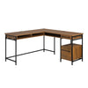 Iron City L Desk Checked Oak - Sauder