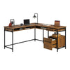 Iron City L Desk Checked Oak - Sauder